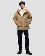 Buckle Hooded Puffer Jacket - Khaki, S image