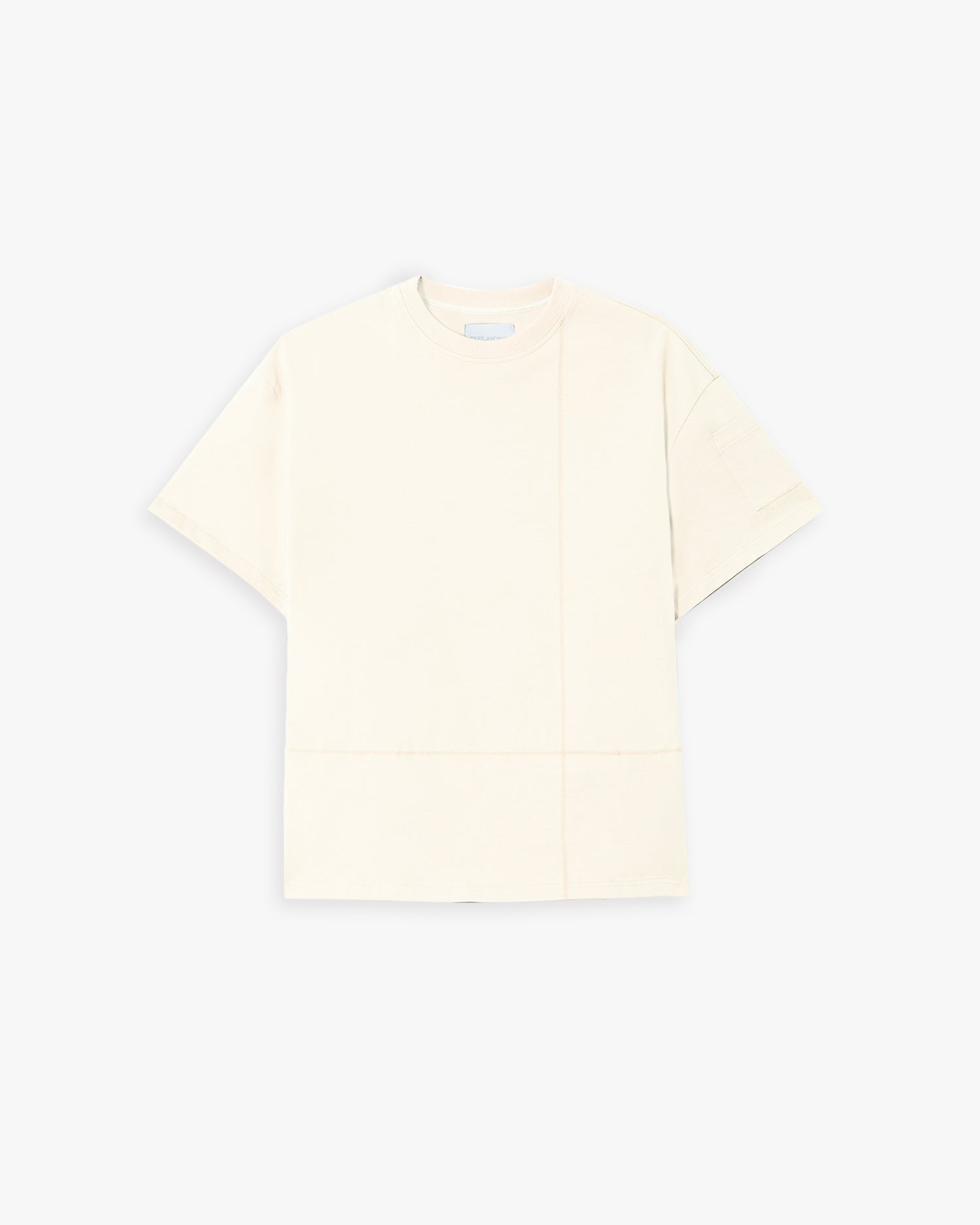 Paneled T-Shirt with Graphics - Cream, M image