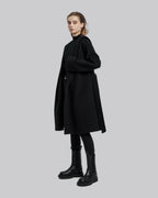 Hooded Wool Coat with Large V-Lapels image 4