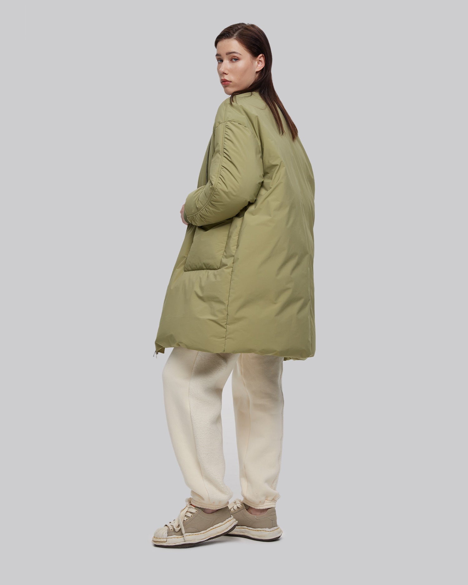 Avocado Patch Pocket Long Down Jacket image 4