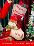 Christmas socks shaped gift bag - Burgundy, OS image