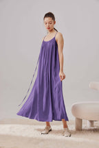 Spaghetti Strap Relaxed Long Dress - Violet, OS image