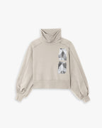 Raglan Shoulder Turtleneck Sweatshirt - Light Grey, L image