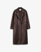 Faux Leather Coat with Pinched Pleats image 0