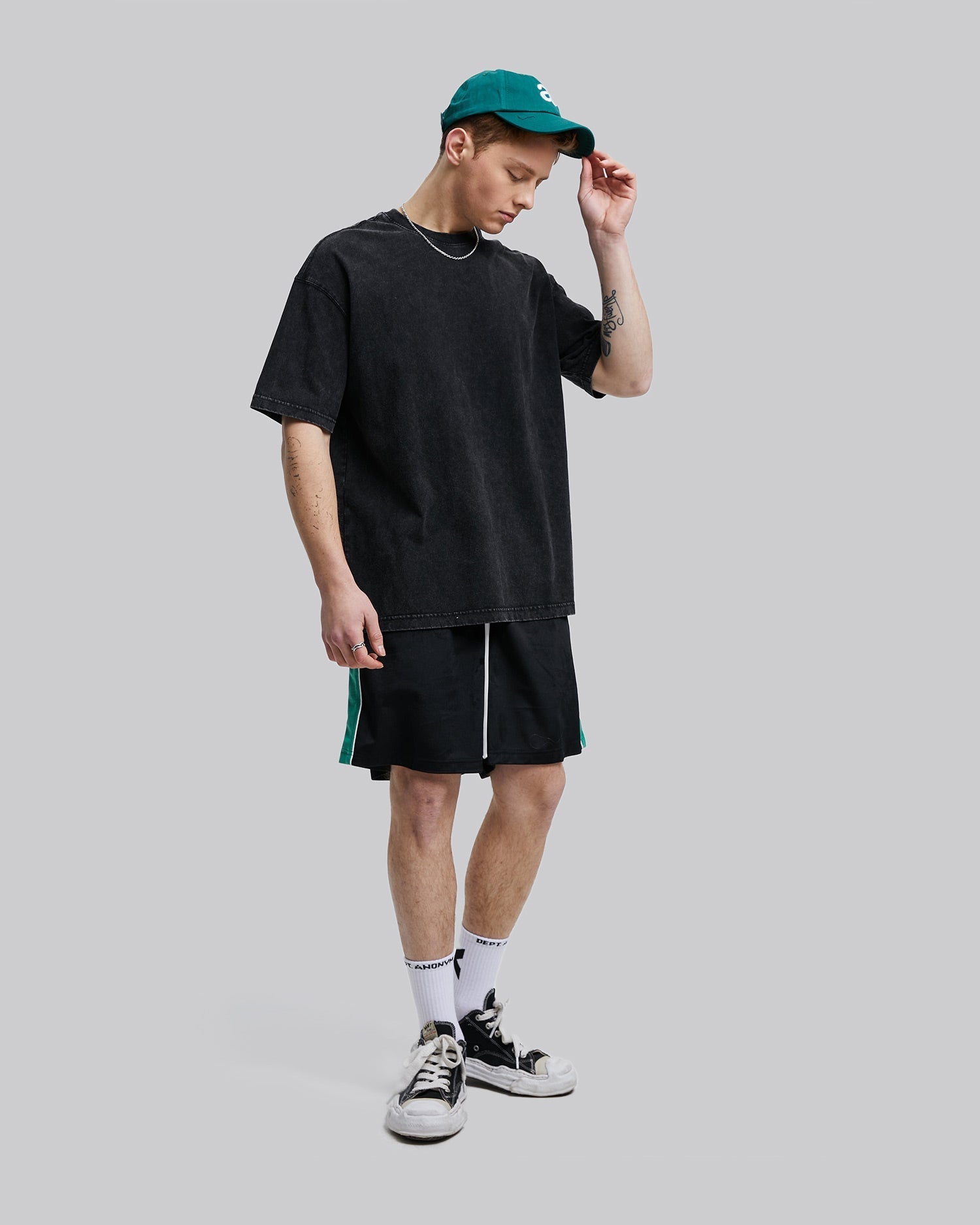 Long Drawstring Track-Shorts - Black, L image
