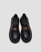Leather Loafers With Chain - Black, 11 image