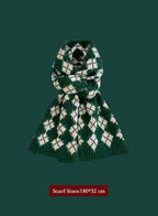 Winter Retro Warm Christmas Plaid Scarf - Waterscape, OS image