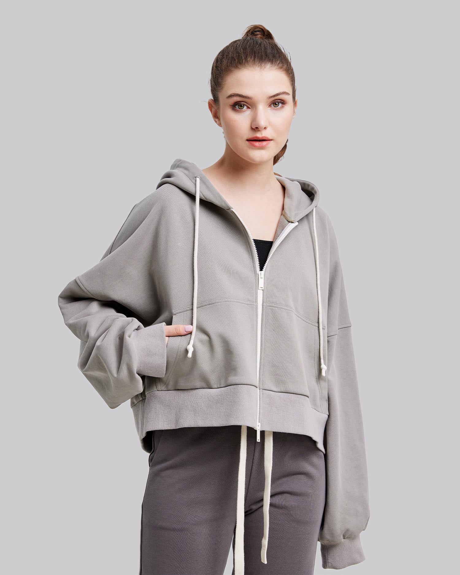 Graphic Print Zipped Hoodie image 4
