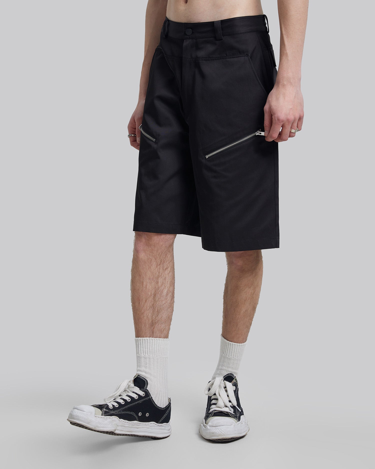 Diagonal Zipper Shorts image 3