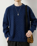 Crewneck Cable-Knit Jumper - Indigo, M image