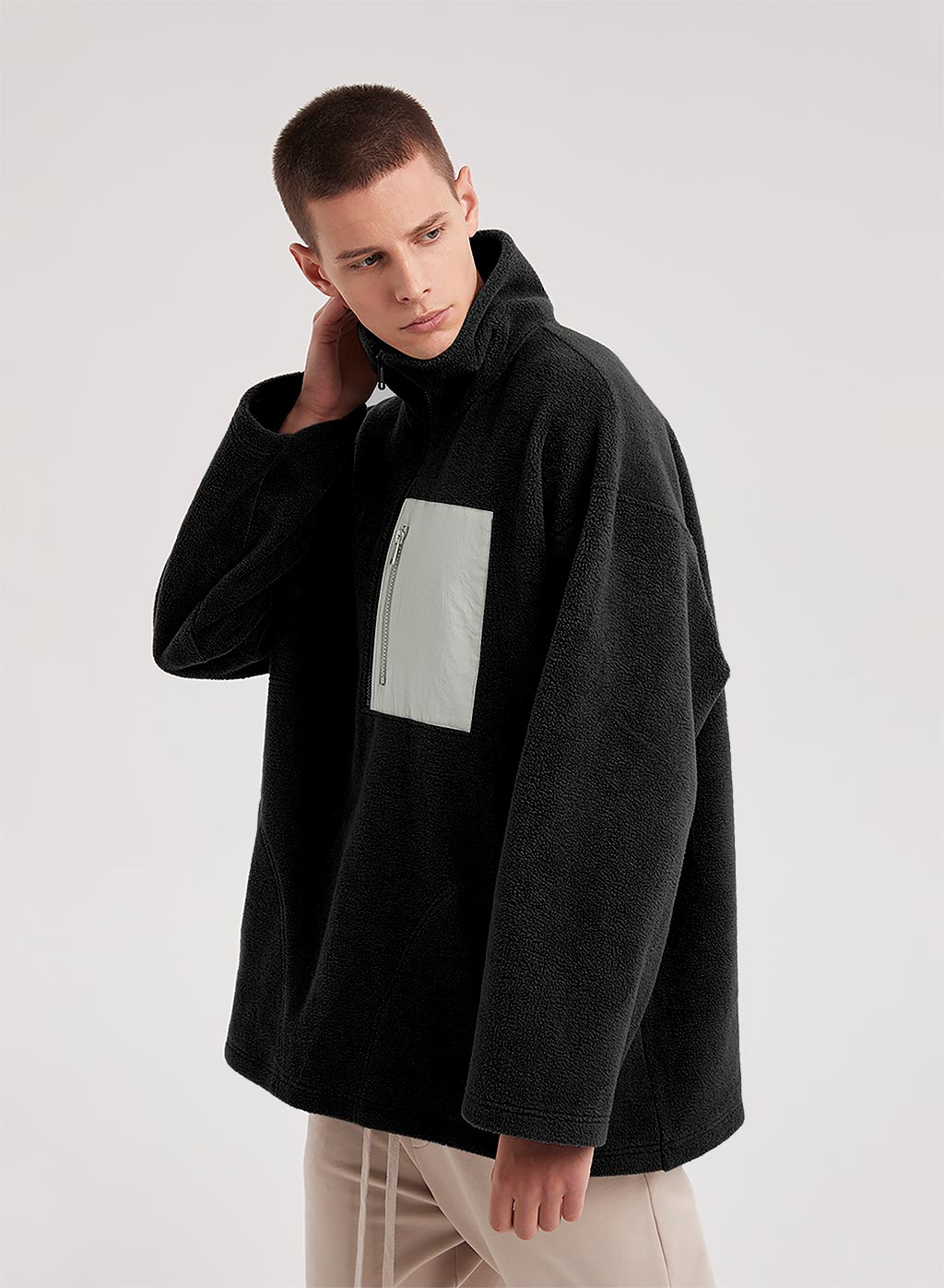 Half-Zip Patch Fleece Sweatshirt image 0
