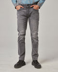 Men's Bleached Slim-Fit Jeans - Gray, XS image