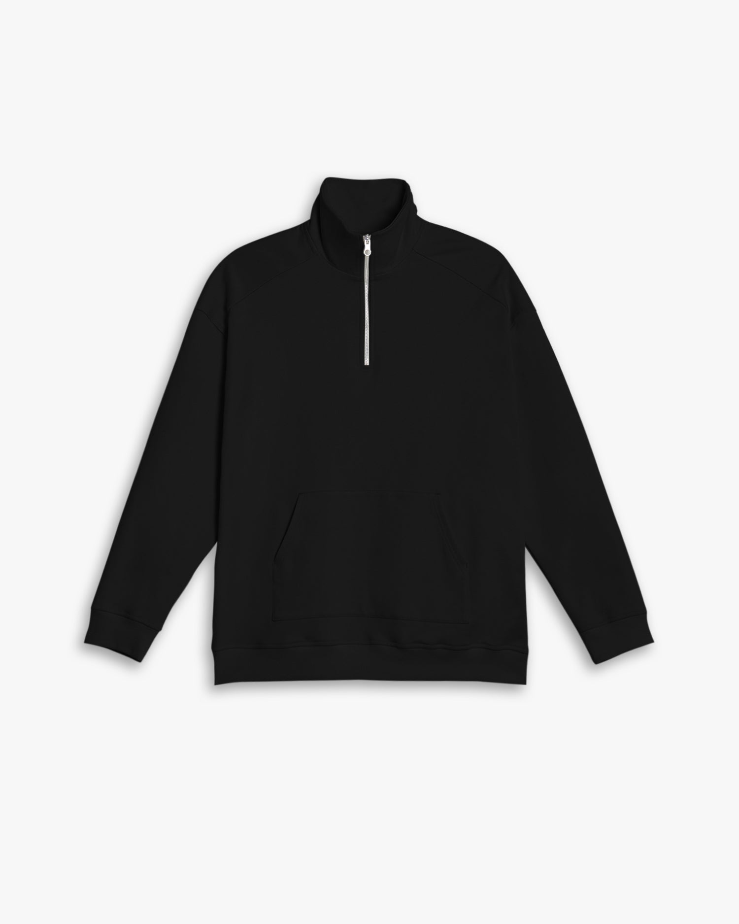 Half-Zipped Patch Pocket Sweatshirt - Black, L image