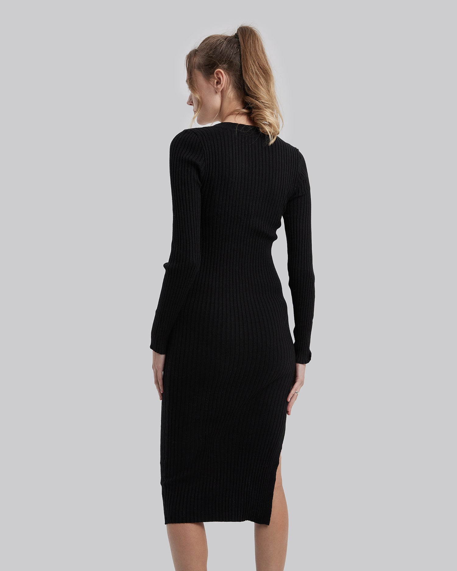 Long Sleeve Fitted Dress image 3
