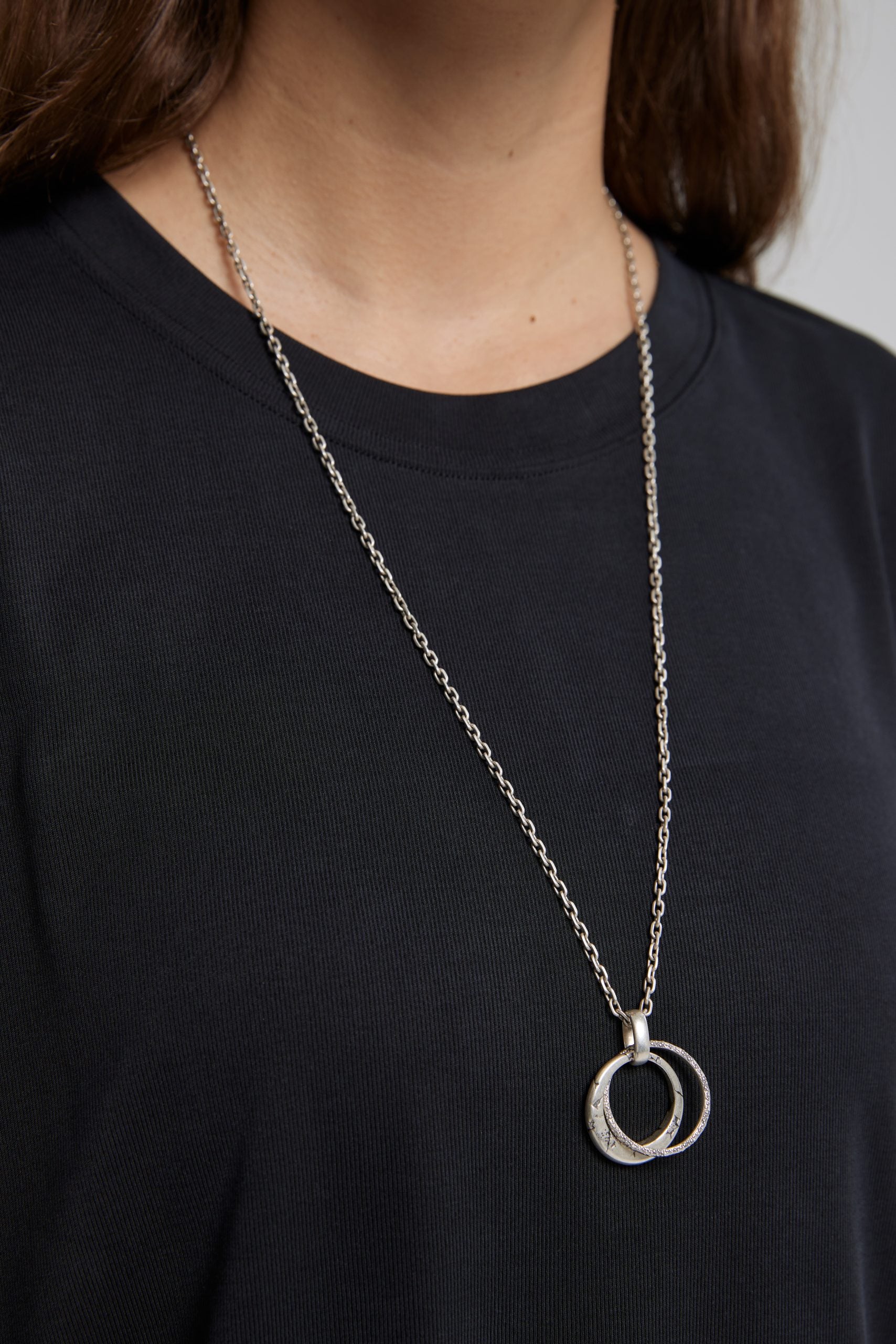 1 × Silver Rolo Chain with Interlocking Rings image 6