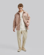 Double Placket Oversize Shirt - Grey-Pink, L image