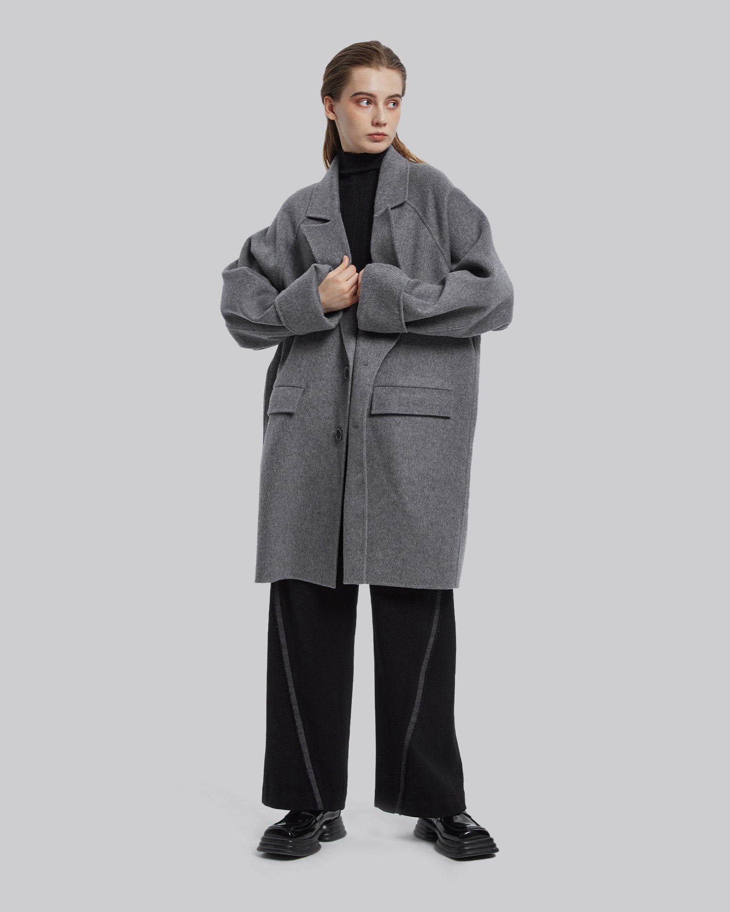 Grey Unisex Wool Jacket - Grey, XS image