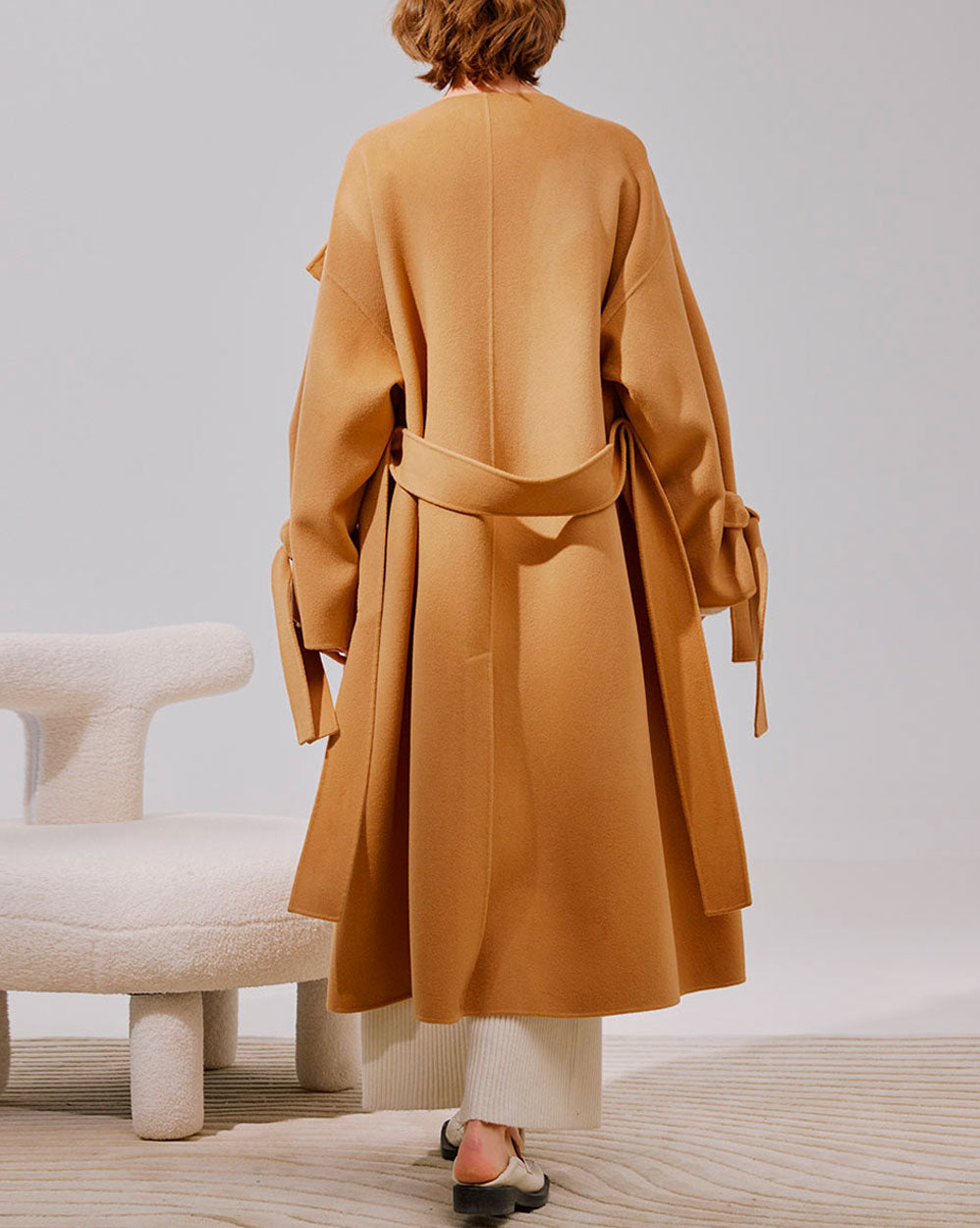Tie Cuff Pure Wool Coat image 2