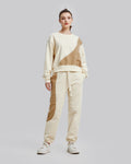 Diagonal Crewneck Sweatshirt - Cream, S image