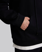 Black Cotton Paneled Hoodie image 5