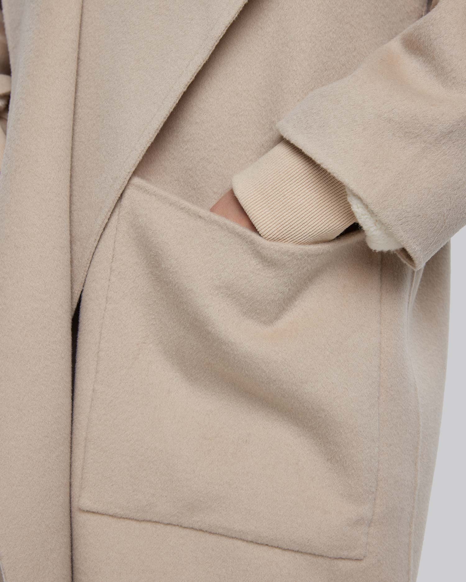 Hooded Long Wool Wrap Coat image 5