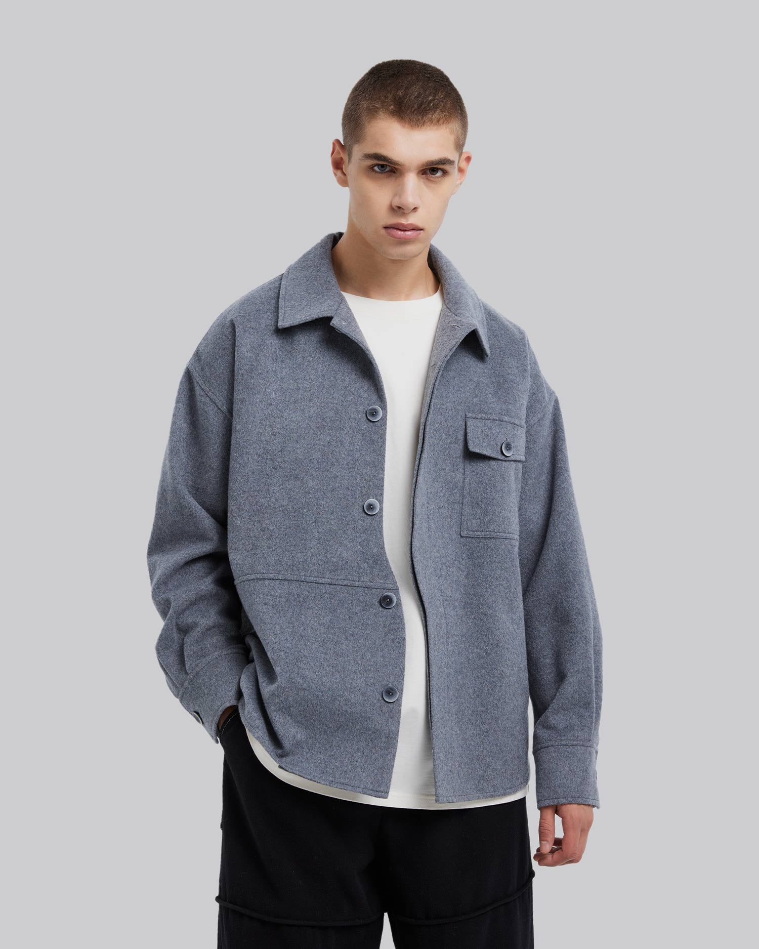 Unique Front-Closure Wool Coat image 1