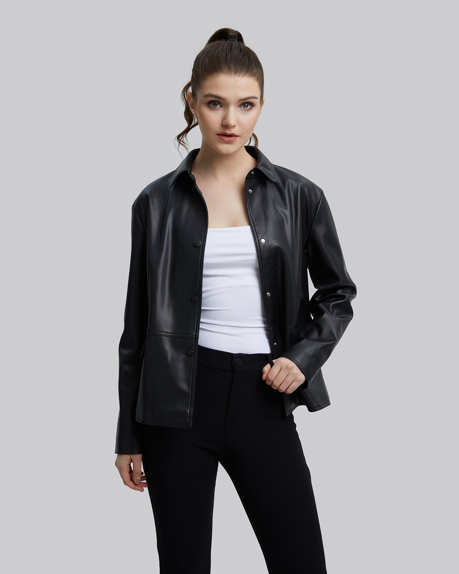 Faux-Leather Classic Jacket image 1
