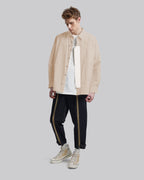 Unique Placket Shirt - Light Khaki &amp; White, S image