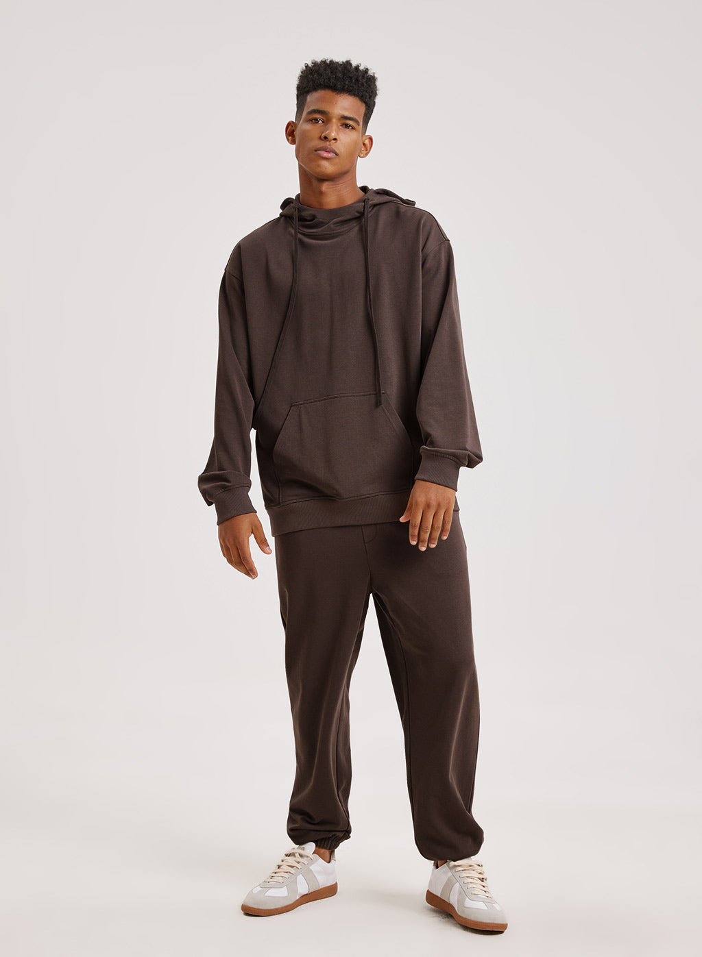 Cotton Casual Hoodie Set - Brownie, L image