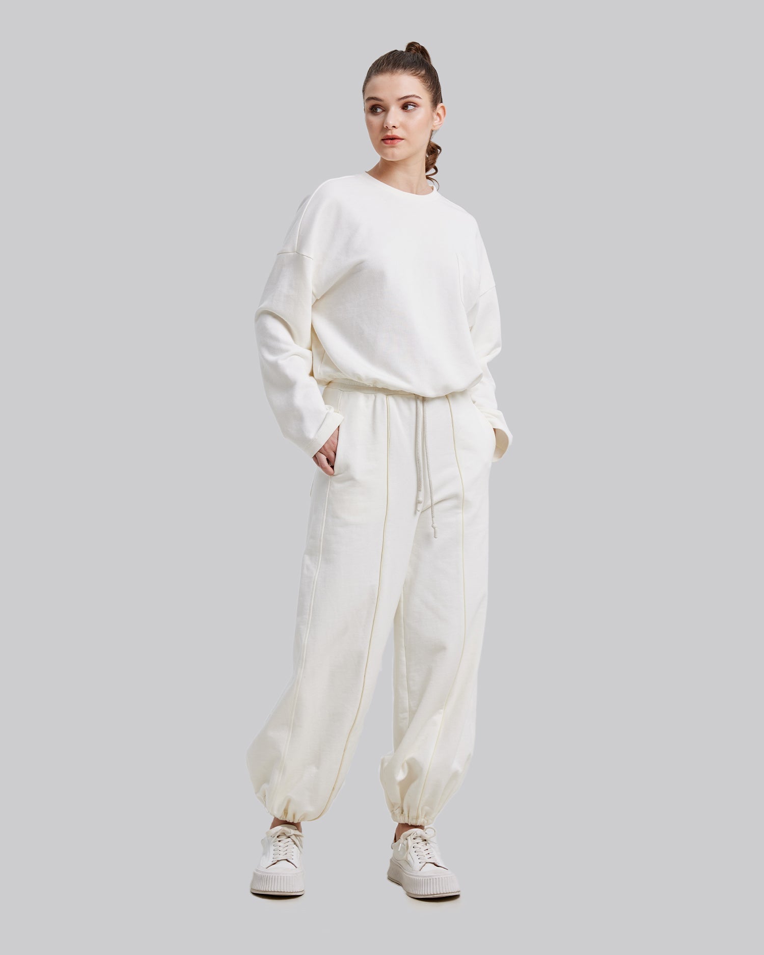 Cinchable Plain Sweatshirt image 2