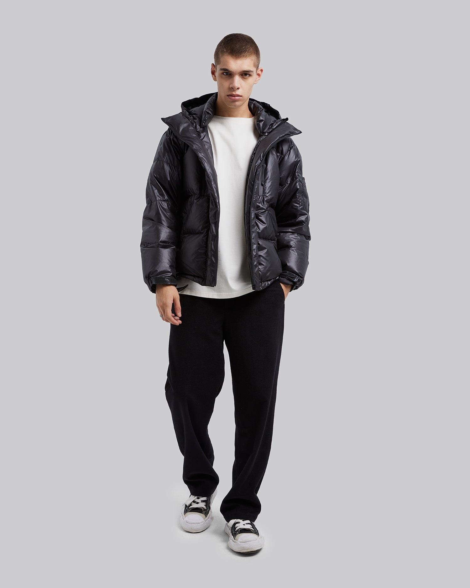 All-Black Classic Puffer Jacket - Black, S image