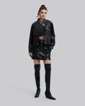 Faux-Leather Biker Jacket - Black, S image