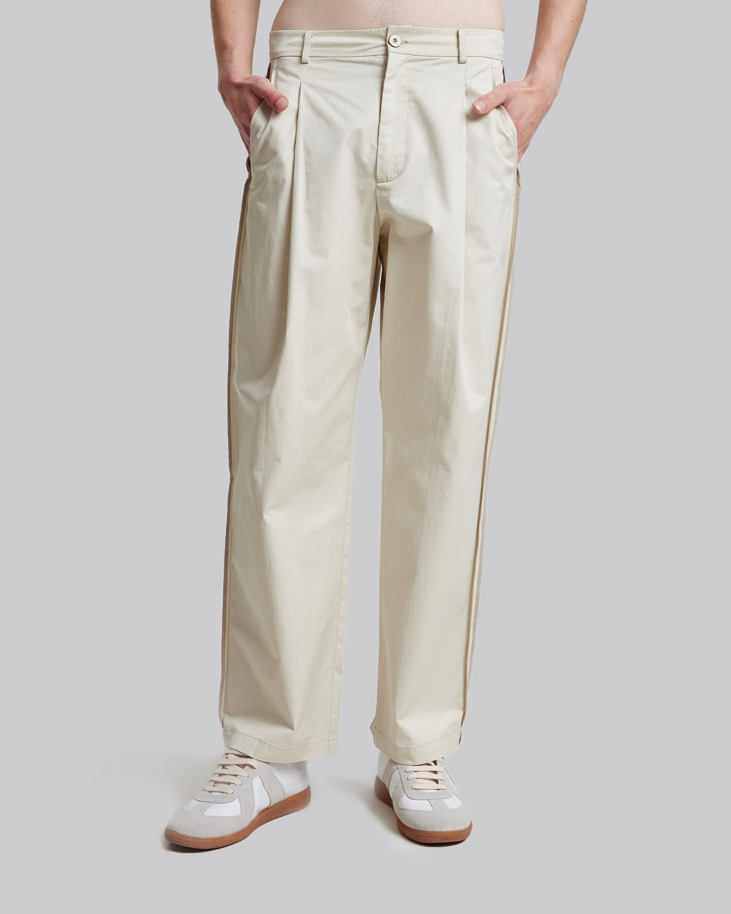 Cotton Pleated Pants image 1