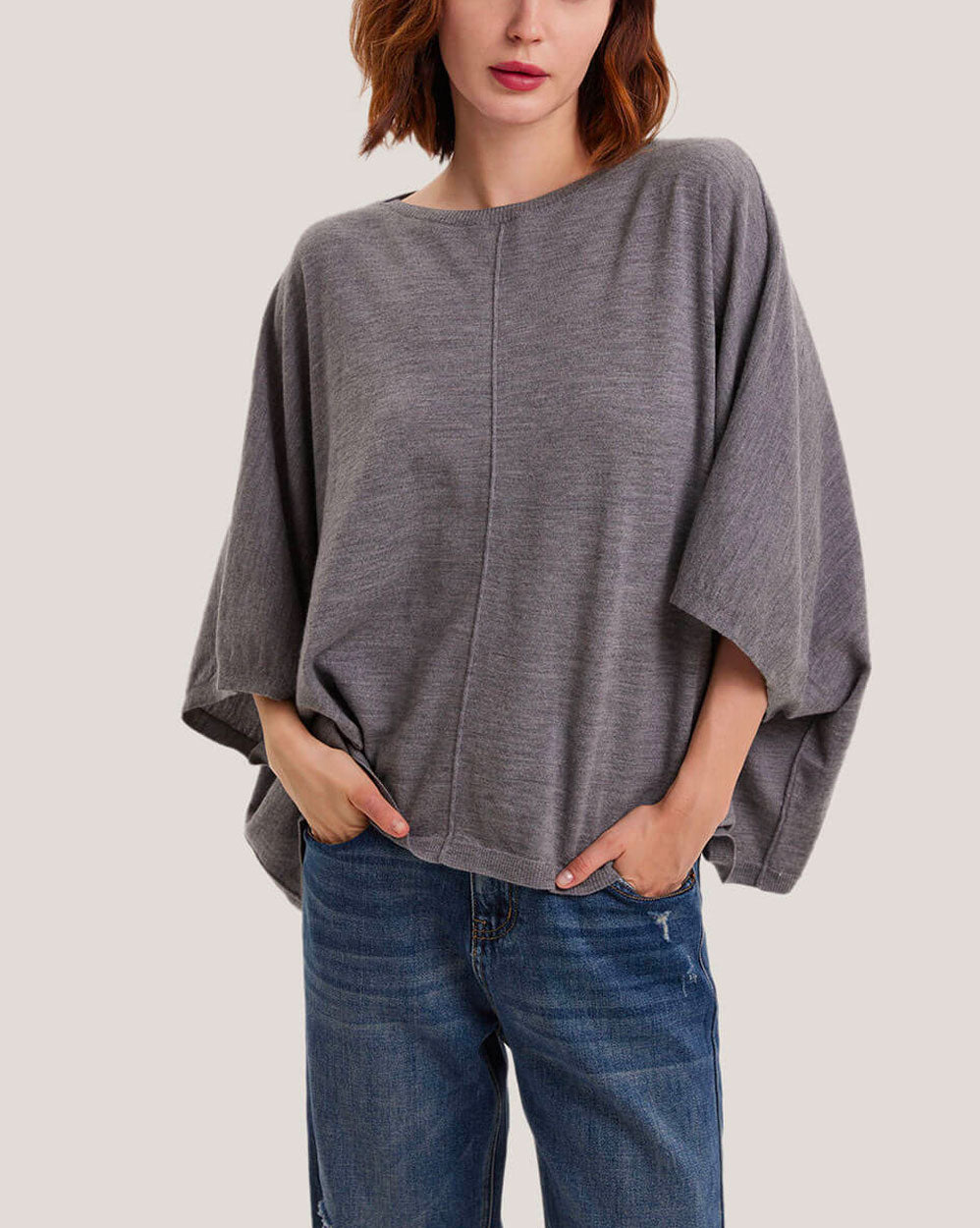 100% Merino Wool Dolman Sleeve Top image 2
