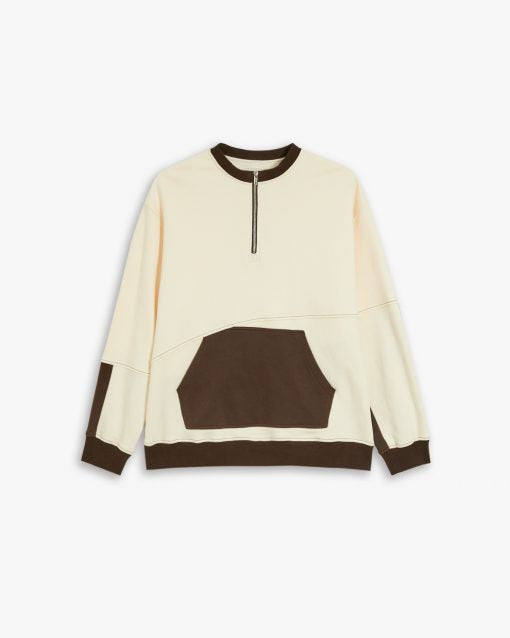 Two-Tone Half-Zip Sweatshirt image 0