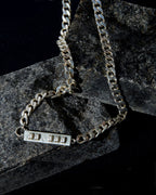 1 X Silver Bold Curb Chain with Plate image 3