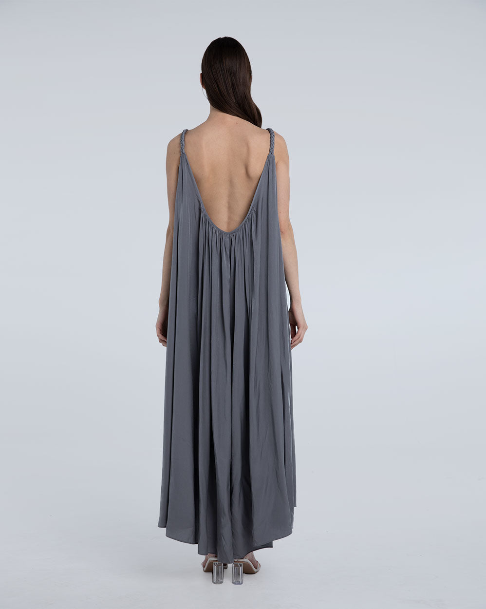 Silky Open Back Long Dress image 3
