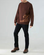 Pure Wool Print Sweater - Black Dog, L image
