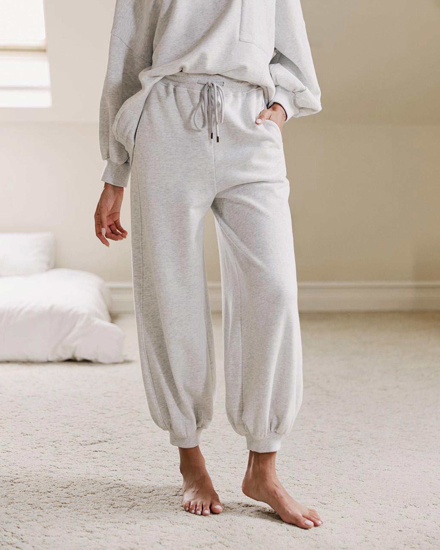 Balloon Cotton Sweatpants - Cloud, XL image