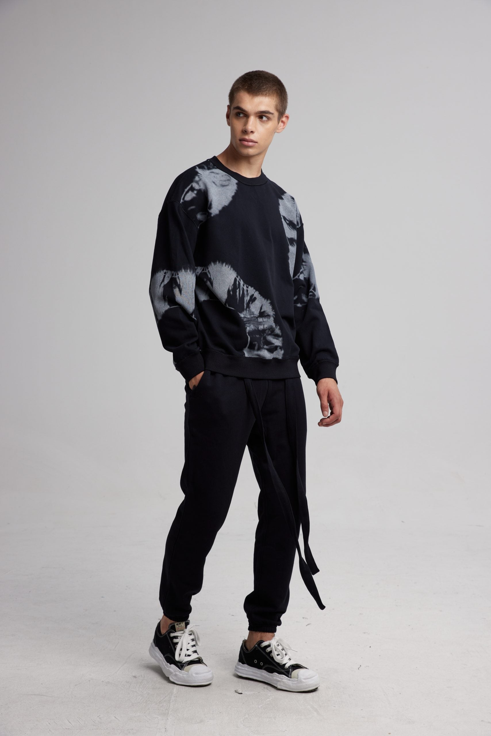Sweatpants With Built-In Belt - Black, L image