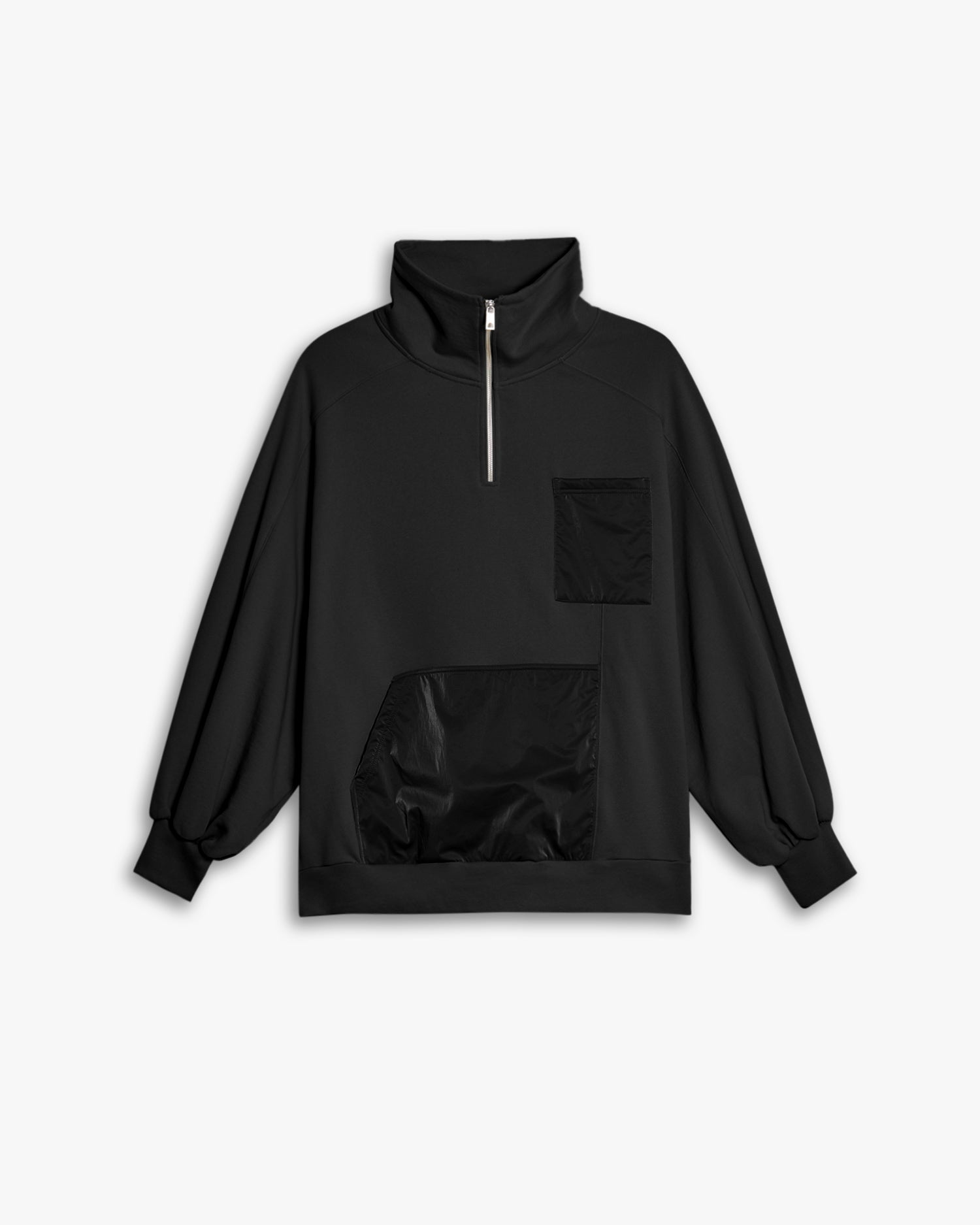 Comfortable Half-Zipper Sweatshirt - Black, L image