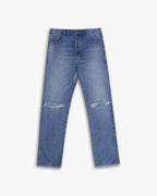 Blue Distressed Straight Jeans image 0