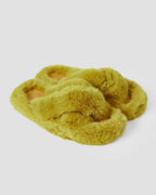 Fluffy Plush Slippers - Green, 10 image