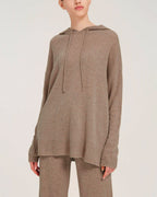 Pure Merino Wool Hoodie - Oatmeal, L image
