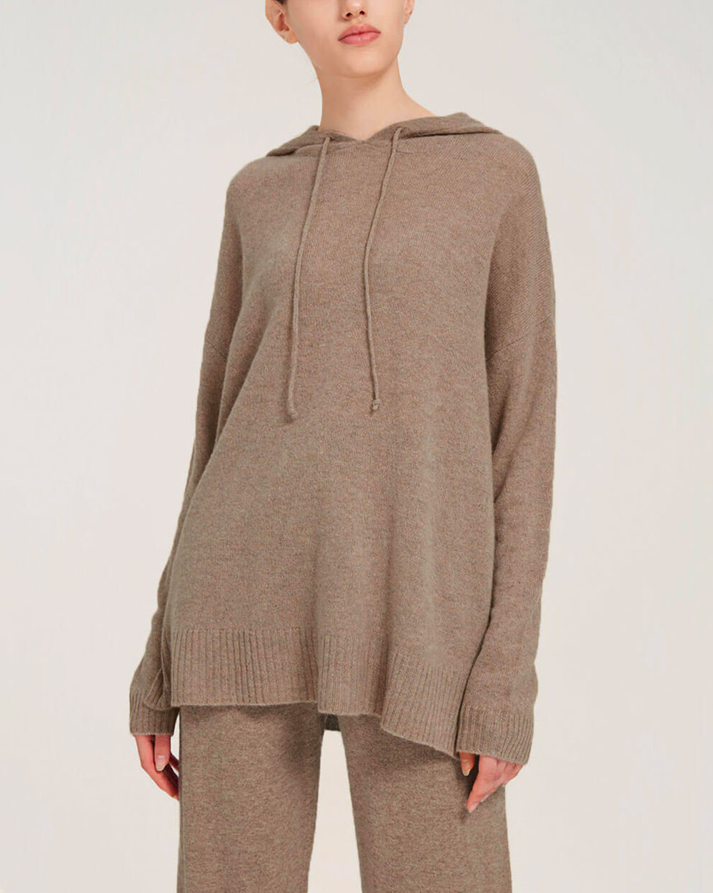 Pure Merino Wool Hoodie - Oatmeal, L image