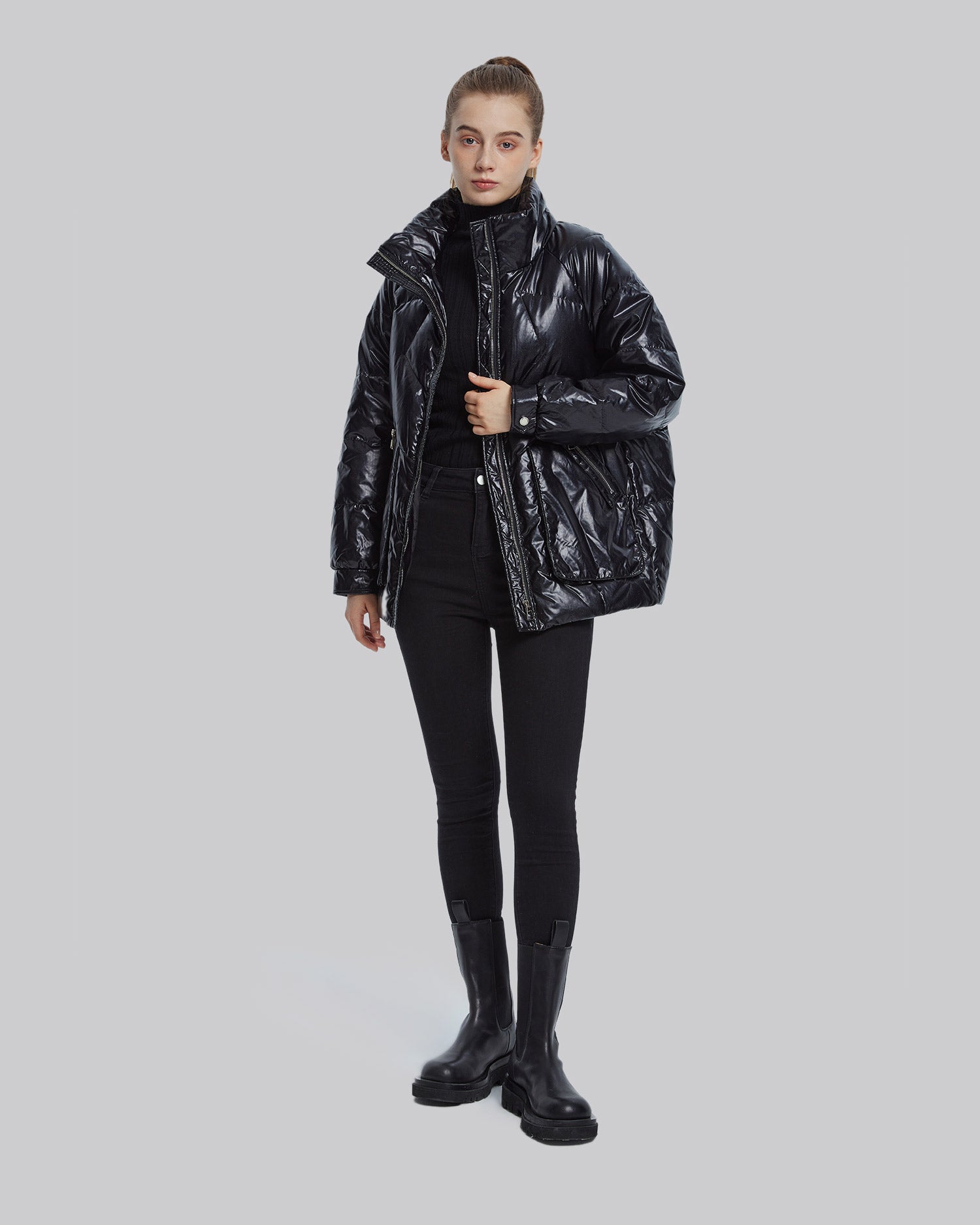 Duck Down Puffer Jacket - Black, M image