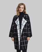 Check Pattern Long Coat - Black, XS image