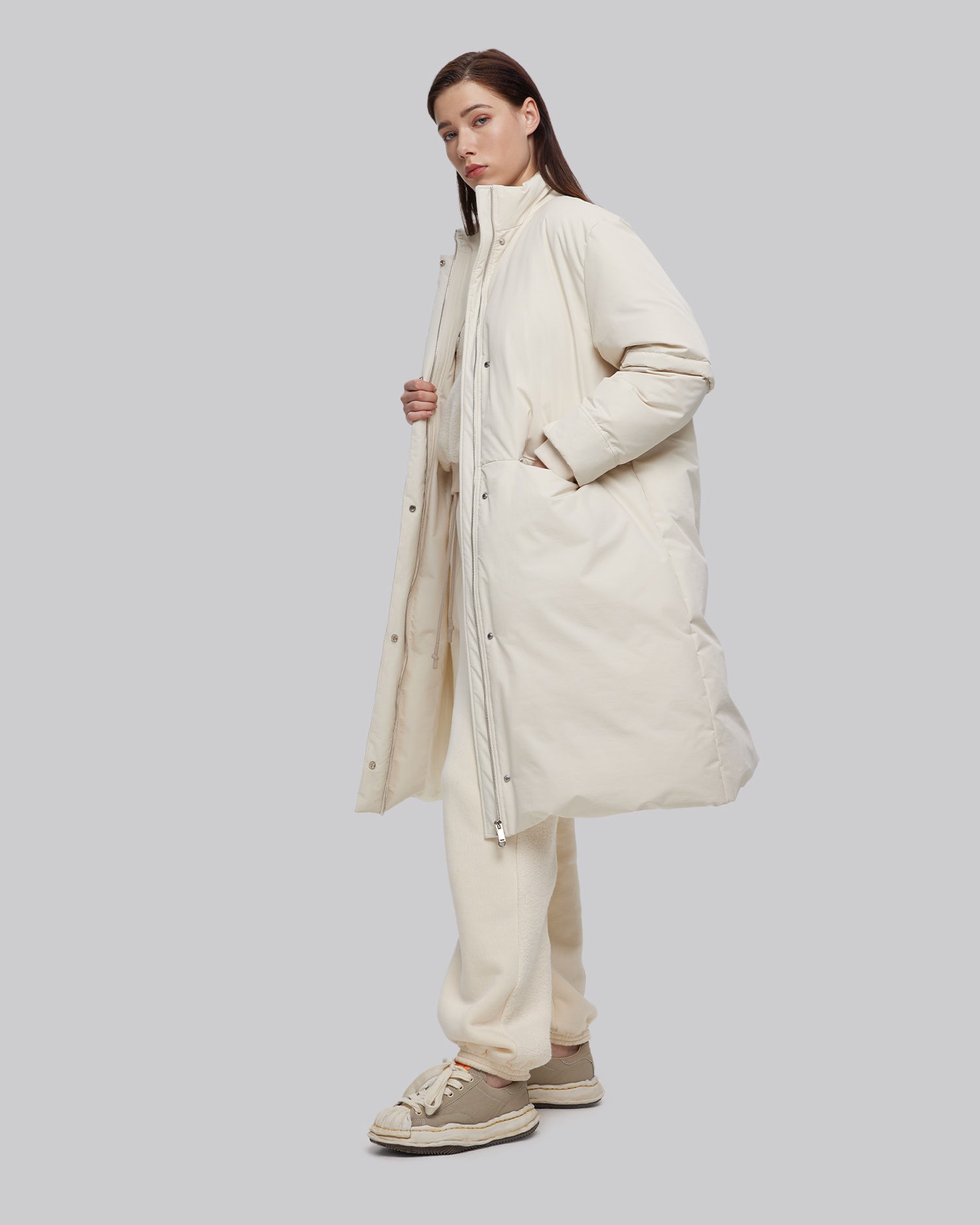 A-Silhouette Long Puffer Coat image 3