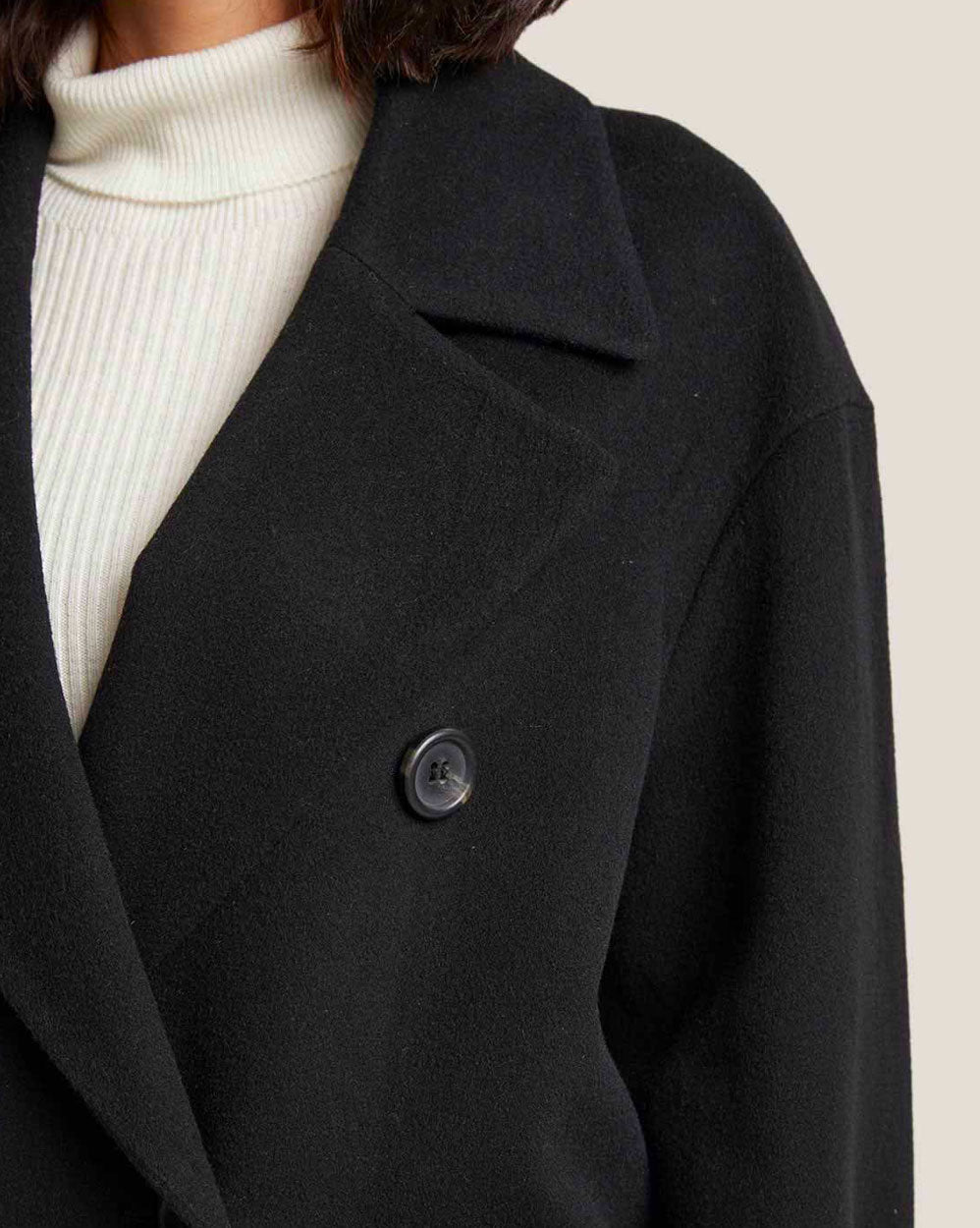 Buttoned Pocket Front Midi Wool Coat image 3