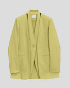 1 × Linen Layered Blazer - Chartreuse, XL image